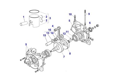 Eclaté piston, carters et vilbrequin IAME X30